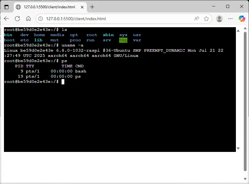 Webブラウザ上でDockerコンテナにアクセスできるターミナルを作る